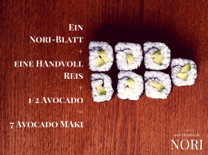 nori blaetter fertige maki futo maki avocado sushi selber machen vegan kalorienarm natriumarm glutenfrei lactosefrei ei-frei cholesterinfrei